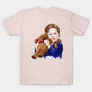 Little lady with a teddy bear. T-Shirt